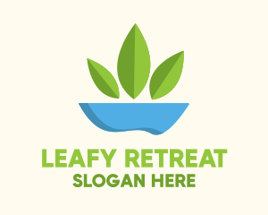 Green Leaves Water logo design