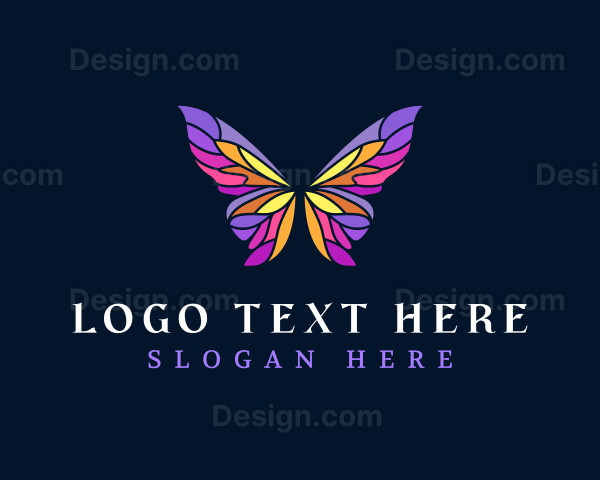 Butterfly Stained Glass Wing Logo