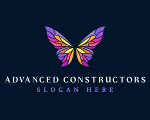 Butterfly Stained Glass Wing logo design