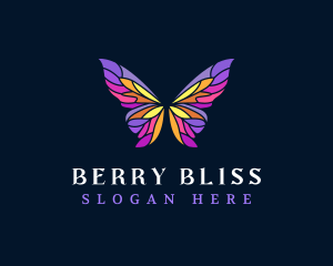 Butterfly Stained Glass Wing logo design