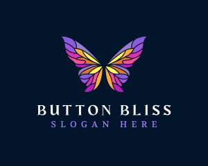 Butterfly Stained Glass Wing logo design