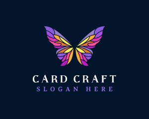 Butterfly Stained Glass Wing logo design