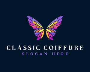 Butterfly Stained Glass Wing logo design