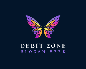 Butterfly Stained Glass Wing logo design