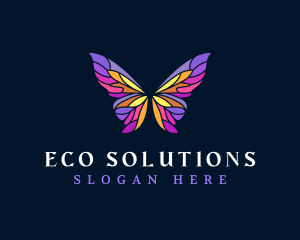 Butterfly Stained Glass Wing logo design