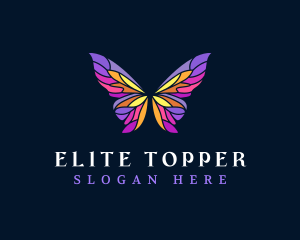 Butterfly Stained Glass Wing logo design