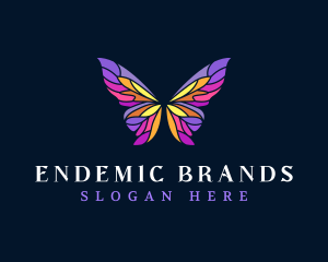 Butterfly Stained Glass Wing logo design