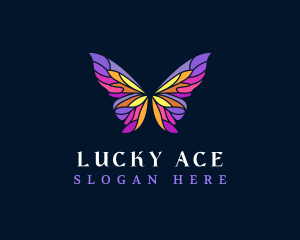 Butterfly Stained Glass Wing logo design