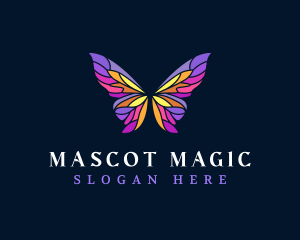 Butterfly Stained Glass Wing logo design