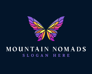 Butterfly Stained Glass Wing logo design