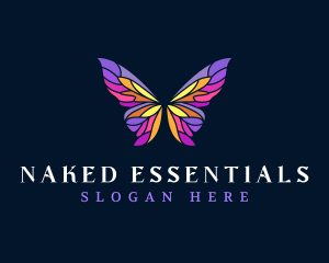 Butterfly Stained Glass Wing logo design