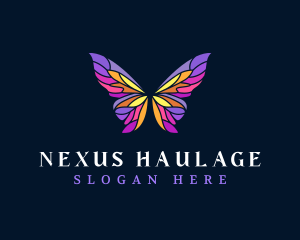 Butterfly Stained Glass Wing logo design