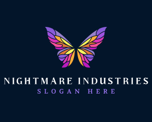 Butterfly Stained Glass Wing logo design