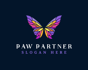 Butterfly Stained Glass Wing logo design