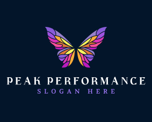 Butterfly Stained Glass Wing logo design