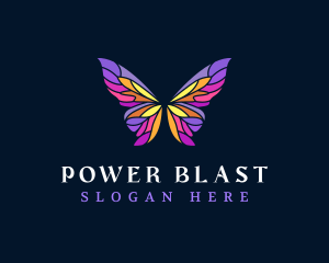 Butterfly Stained Glass Wing logo design