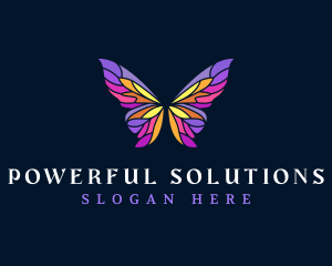 Butterfly Stained Glass Wing logo design