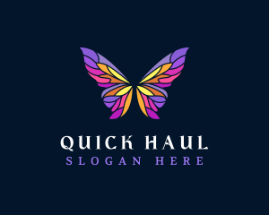 Butterfly Stained Glass Wing logo design