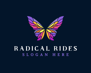 Butterfly Stained Glass Wing logo design