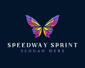 Butterfly Stained Glass Wing logo design