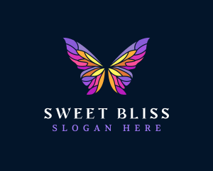 Butterfly Stained Glass Wing logo design