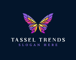 Butterfly Stained Glass Wing logo design