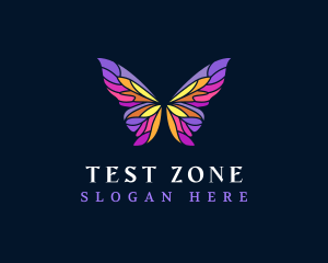 Butterfly Stained Glass Wing logo design