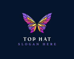 Butterfly Stained Glass Wing logo design