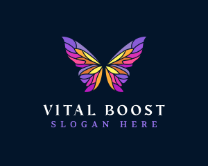 Butterfly Stained Glass Wing logo design