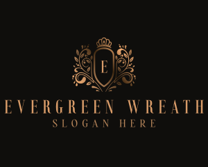 High End Vine Crown Shield logo design