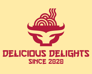 Beef Noodle Soup Bowl logo design