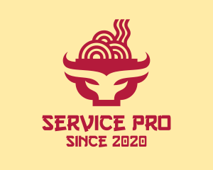 Beef Noodle Soup Bowl logo design