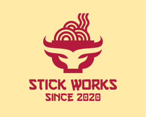 Beef Noodle Soup Bowl logo design