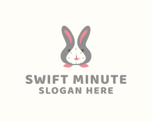 Rabbit Clock Time logo design