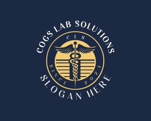 Pharmaceutical Laboratory Caduceus logo design