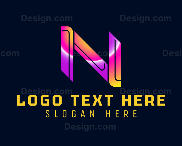 Futuristic Cyber Letter N Logo