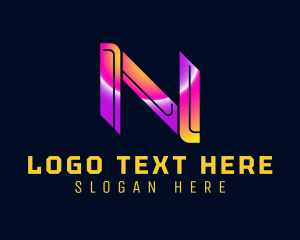 Futuristic Cyber Letter N logo