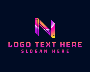 Futuristic Cyber Letter N logo