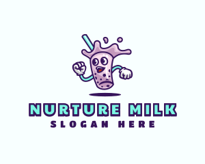 Taro Milk Tea Drink logo design