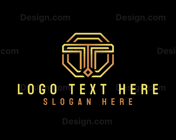 Elegant Octagon Business Letter T Logo