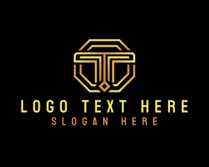 Elegant Octagon Business Letter T logo