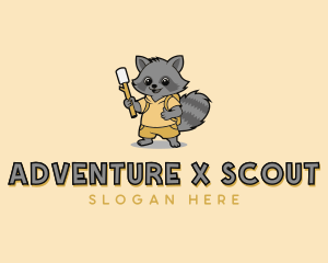 Raccoon Marshmallow Camper logo design