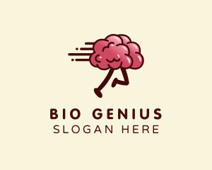 Running Brain Idea logo design