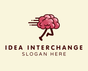 Running Brain Idea logo design