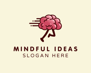 Running Brain Idea logo design