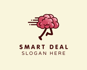 Running Brain Idea logo design