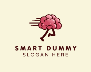 Running Brain Idea logo design