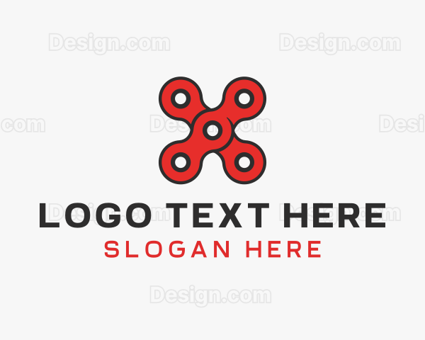 Chain Gear Letter X Logo