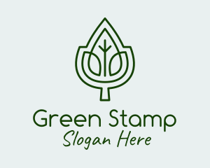 Green Leaf Outline logo design