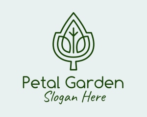 Green Leaf Outline logo design